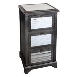 3-Drawer Shutter Mirror Cabinet