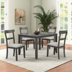 Anderson 5-Piece Dining Set, Grey -Furniture Sale Store anderson 5 piece dining set grey 8