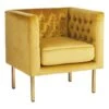 Crosby St Bendell Velvet Tufted Accent Chair, Yellow -Furniture Sale Store crosby st bendell velvet tufted accent chair yellow