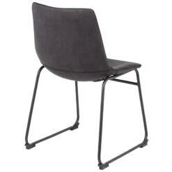 Drake Modern Industrial Faux Leather Dining Chair, Dark Grey -Furniture Sale Store drake modern industrial faux leather dining chair dark grey 3