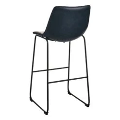 Drake Navy Blue Faux Leather Barstool -Furniture Sale Store drake navy blue faux leather barstool 2