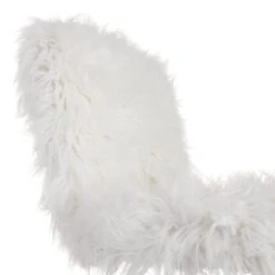 Fiona Adjustable Office Chair, White Faux Fur -Furniture Sale Store fiona adjustable office chair white faux fur 2