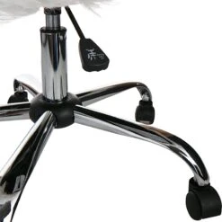 Fiona Adjustable Office Chair, White Faux Fur -Furniture Sale Store fiona adjustable office chair white faux fur 7