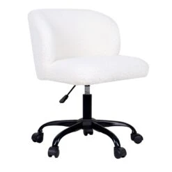 Found & Fable Aubrey Office Chair, White Sherpa