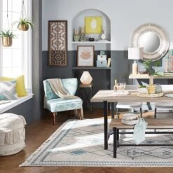 Found & Fable Loggy Wood & Metal Dining Table, 71" -Furniture Sale Store found fable loggy wood metal dining table 71 4