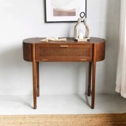 Found & Fable Reston Round Corner Wooden Console Table -Furniture Sale Store found fable reston round corner wooden console table 7