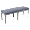 Heritage Dark Grey Linen Bench -Furniture Sale Store heritage dark grey linen bench