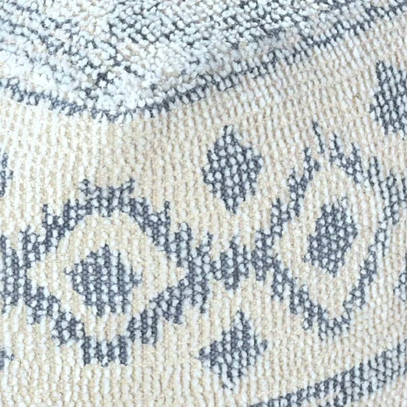 Honeybloom Blue & Cream Pouf 5 Honeybloom Blue & Cream Pouf - Image 3