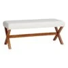Honeybloom Jordan Chenille Bench, Ivory -Furniture Sale Store honeybloom jordan chenille bench ivory