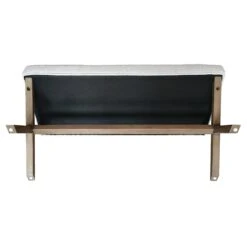 Honeybloom Jordan Chenille Bench, Ivory -Furniture Sale Store honeybloom jordan chenille bench ivory 3
