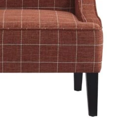 Honeybloom Kayson Paprika Plaid Accent Chair -Furniture Sale Store honeybloom kayson paprika plaid accent chair 2