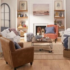 Honeybloom Kayson Paprika Plaid Accent Chair -Furniture Sale Store honeybloom kayson paprika plaid accent chair 3