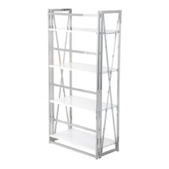 Laila Ali Astrid Chrome Bookshelf -Furniture Sale Store laila ali astrid chrome bookshelf 2