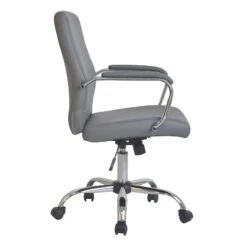 Mason Grey Faux Leather Office Chair -Furniture Sale Store mason grey faux leather office chair 2