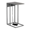 Metal C-Table With USB Port, Dark Grey -Furniture Sale Store metal c table with usb port dark grey
