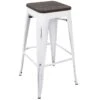 Oregon Vintage White Industrial Backless Barstool, 30" -Furniture Sale Store oregon vintage white industrial backless barstool 30