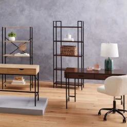 Parkview Metal & Wood Writing Desk With Storage, 48" -Furniture Sale Store parkview metal wood writing desk with storage 48 3