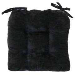 Reese Chenille Black Chair Pad