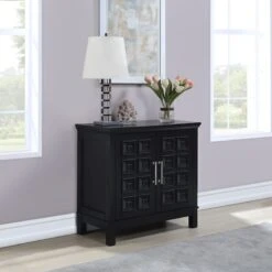 Sadie 2-Drawer Geometric Cabinet, Black -Furniture Sale Store sadie 2 drawer geometric cabinet black 7