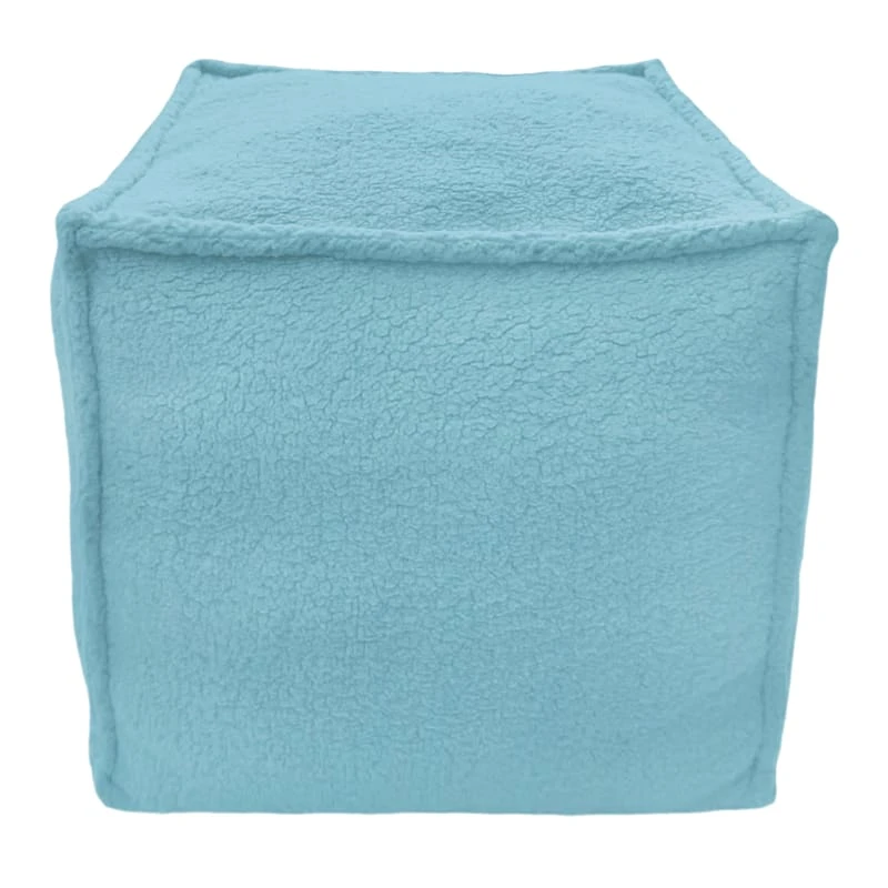 Sherpa Pouf, Sky Blue 3 Sherpa Pouf, Sky Blue