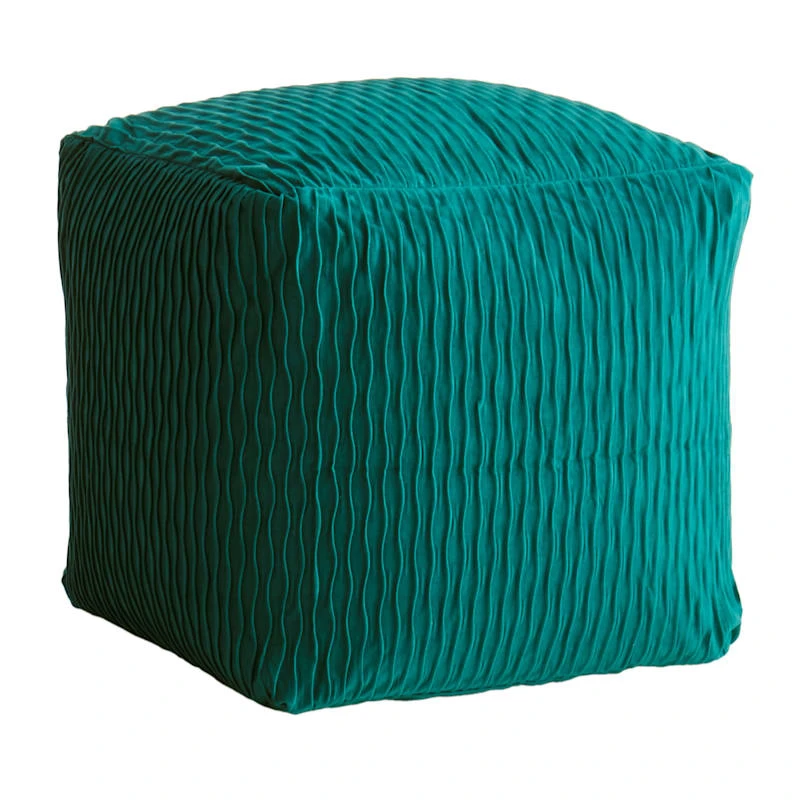 Teal Ripple Pouf 3 Teal Ripple Pouf