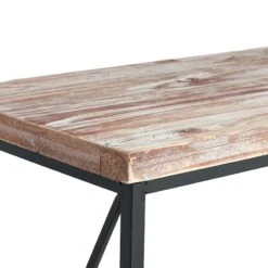 Wood Top With Black Cross Metal Table, Medium -Furniture Sale Store wood top with black cross metal table medium 4